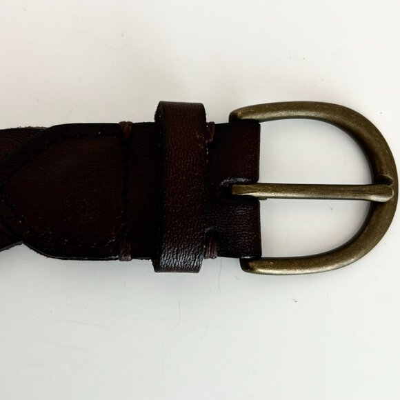 Abercrombie Fitch Braided Leather Belt Kid's Size Medium in Brown - Picture 5 of 10